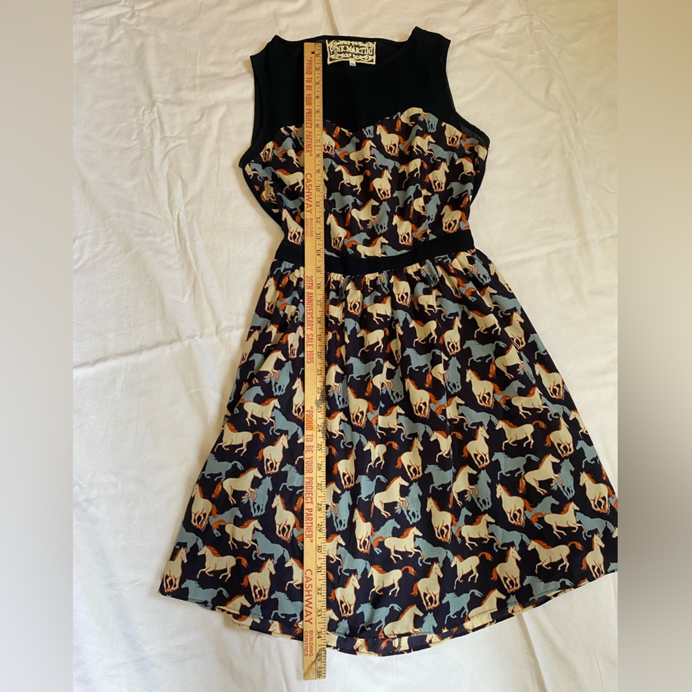 Pink Martini The Runaway Summer Dress Sleeveless Open Back Horse Print  XS - Picture 15 of 16